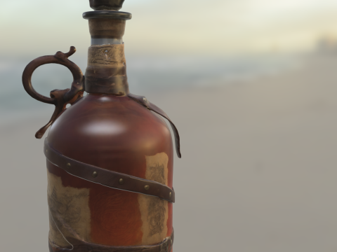 Pirate Rum Bottle 3D 모델
