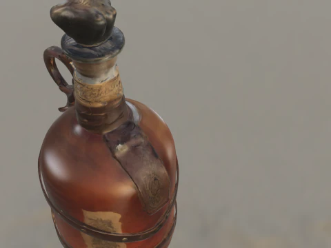 Pirate Rum Bottle 3D Model