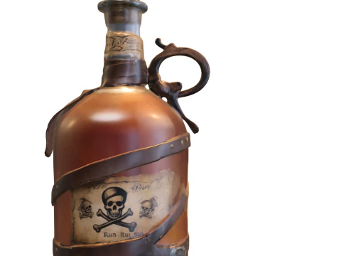 Pirate Rum Bottle 3D Model