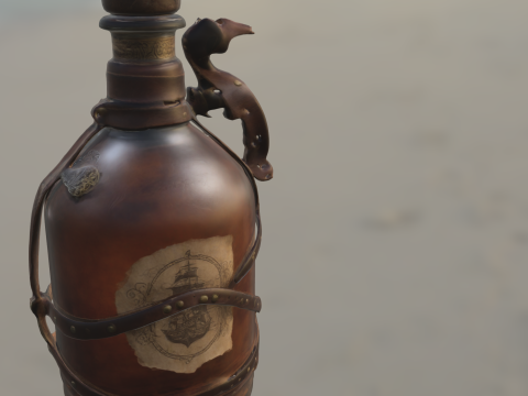 Antique Poison Bottle 3D Model