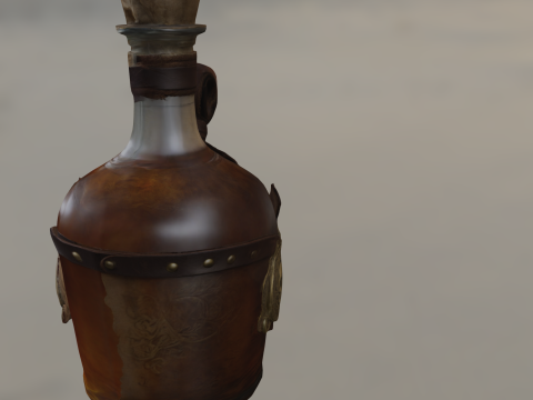 Pirate Skull Rum Bottle 3D Модель