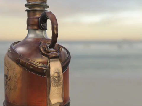 Rustic Pirate Flask 3D Model