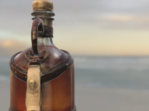 Rustic Pirate Flask 3D Model