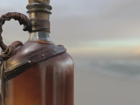 Rustic Pirate Flask 3D Model