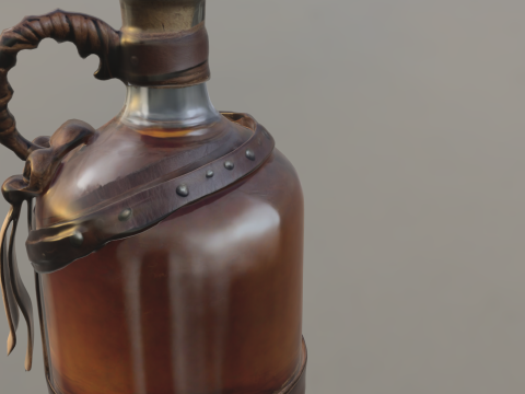 Rustic Pirate Flask Modelo 3D