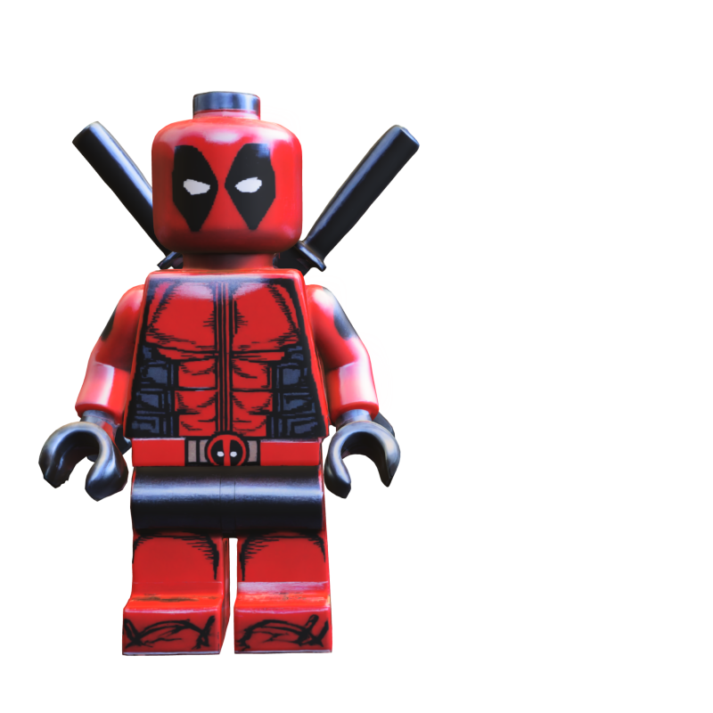 Red Hero lego deadpool Model 3D .c4d .max .obj .3ds .fbx .stl .blend