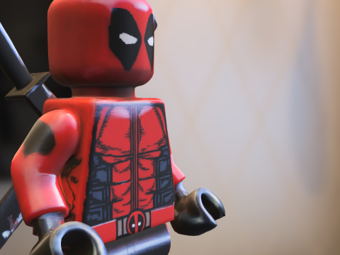 Red Hero lego deadpool Model 3D