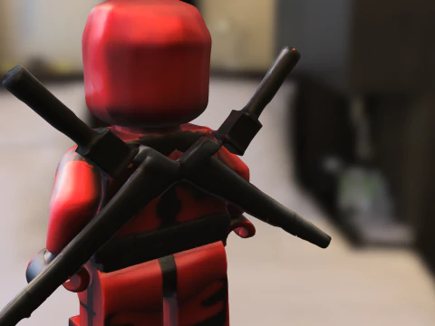 Cartoon deadpool Hero 3D Model