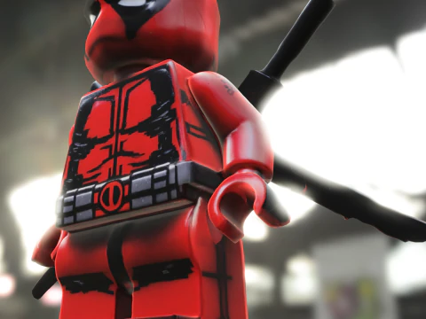 Cartoon deadpool Hero 3D Model