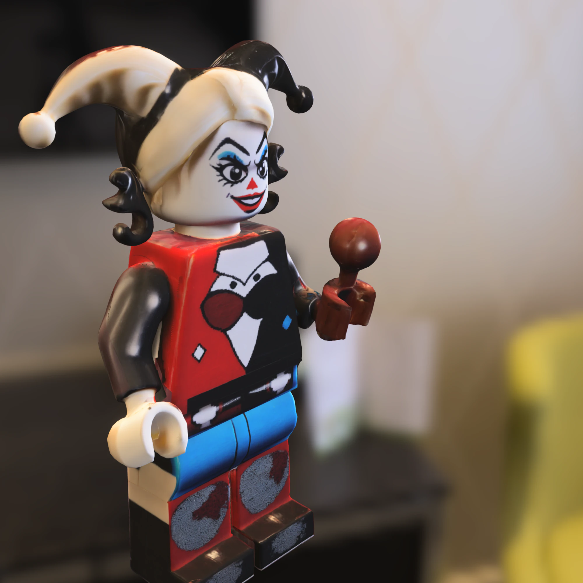 Cartoon Jester lego harley quinn 3D Model .c4d .max .obj .3ds .fbx .stl .blend