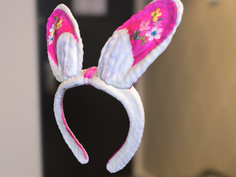 Floral Bunny Ears Headband Modelo 3D