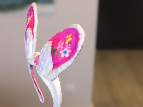 Floral Bunny Ears Headband 3D 모델