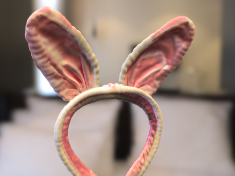 Floral Bunny Ears Headband 3D 모델