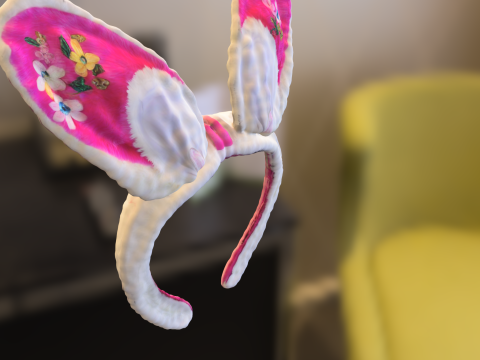 Floral Bunny Ears Headband 3D 모델