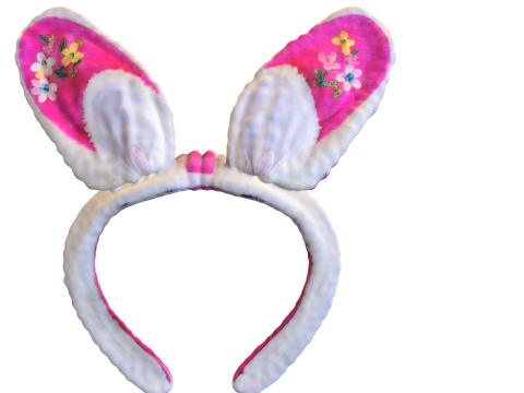 Floral Bunny Ears Headband 3D 모델