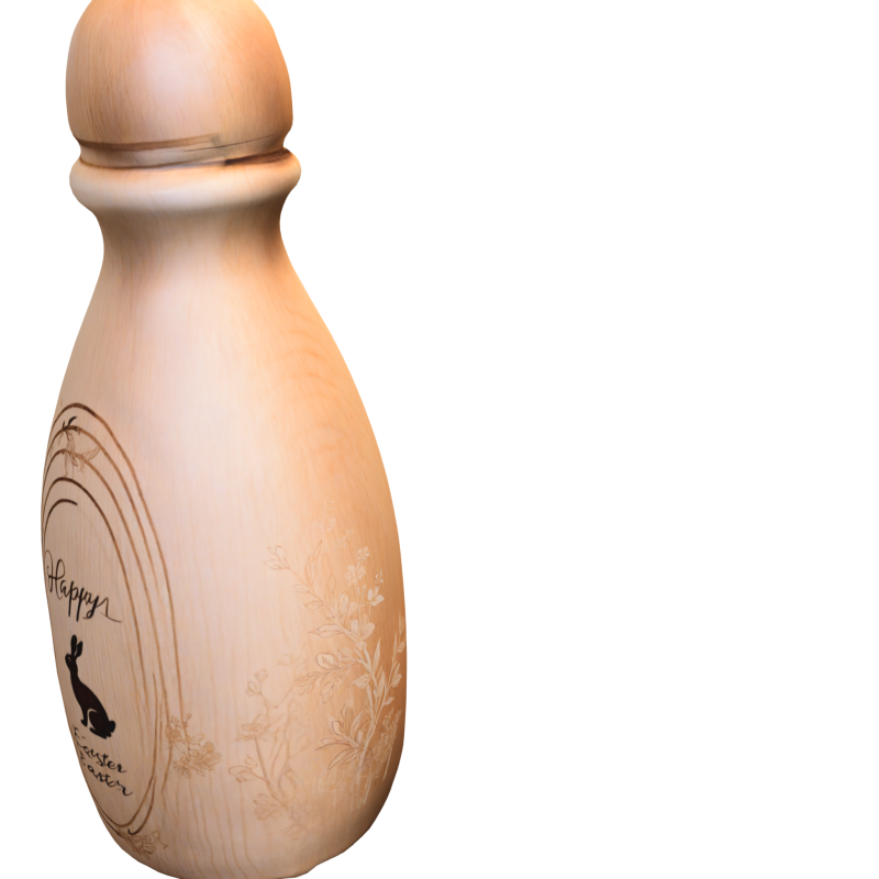 Wooden Easter Bottle 3D Model .c4d .max .obj .3ds .fbx .stl .blend