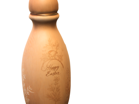 Wooden Easter Bottle 3D Model