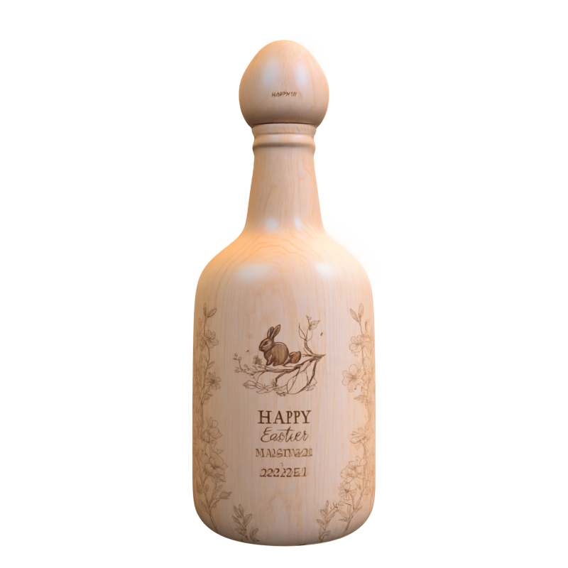 Engraved Wooden Easter 3D Model .c4d .max .obj .3ds .fbx .stl .blend