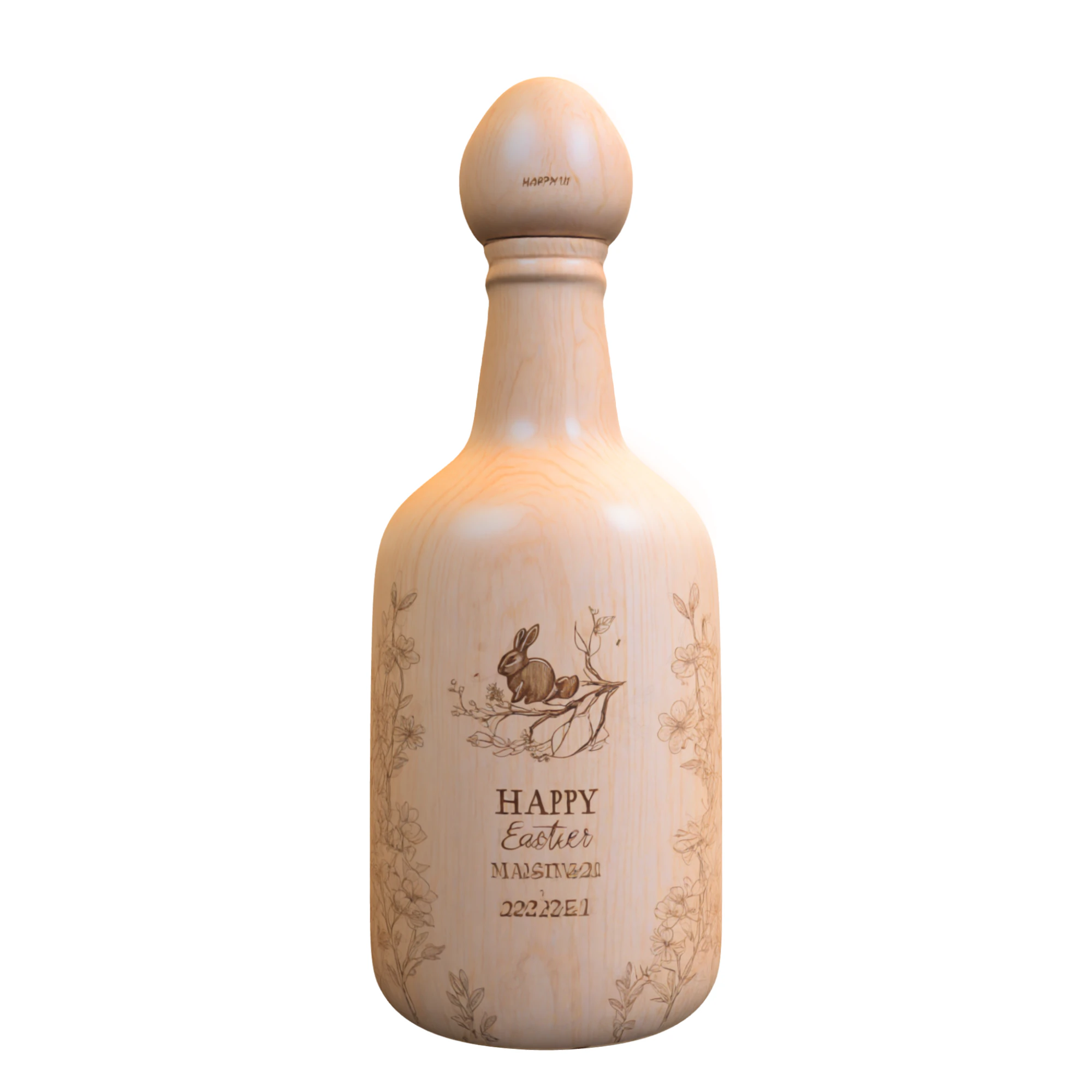 Engraved Wooden Easter 3D Model .c4d .max .obj .3ds .fbx .stl .blend