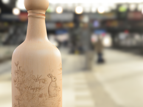 Engraved Wooden Easter 3D Model