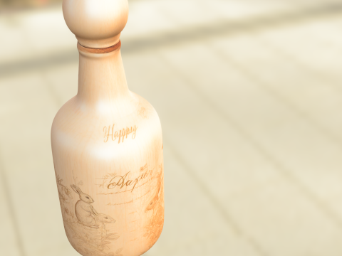 Engraved Wooden Easter 3D Model