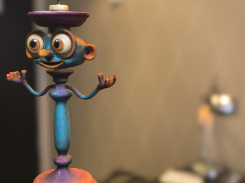 Charming Candle Butler Character Modelo 3D
