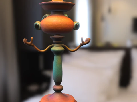 Charming Candle Butler Character 3D Model