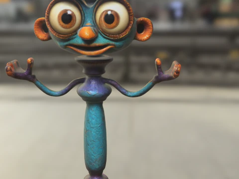 Charming Candle Butler Character 3D Model