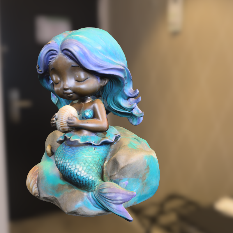 Chibi Mermaid on Rock 3D 모델 .c4d .max .obj .3ds .fbx .stl .blend