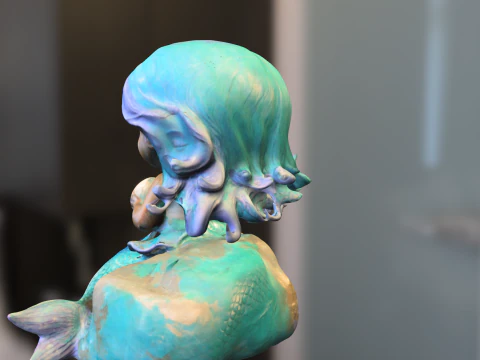 Chibi Mermaid on Rock 3D Model