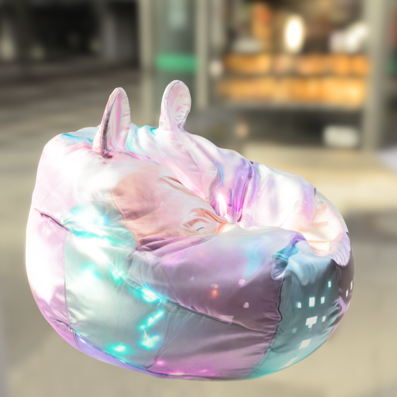 Holographic Bunny Bean Bag Chair 3D Model .c4d .max .obj .3ds .fbx .stl .blend