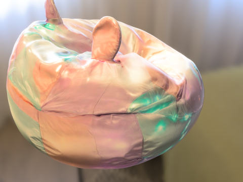 Holographic Bunny Bean Bag Chair 3D Model