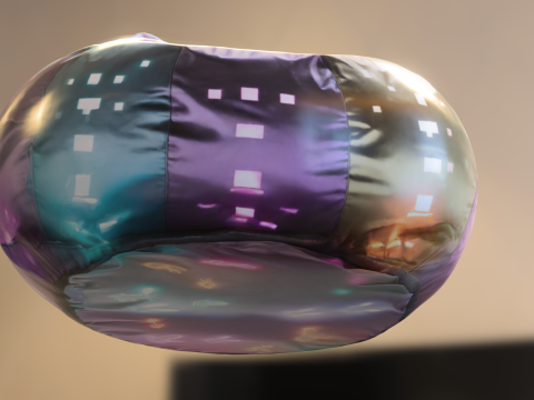 Holographic Bunny Bean Bag Chair 3D Model