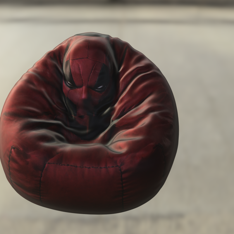 Deadpool Hero Bean Bag Chair 3D Modell .c4d .max .obj .3ds .fbx .stl .blend