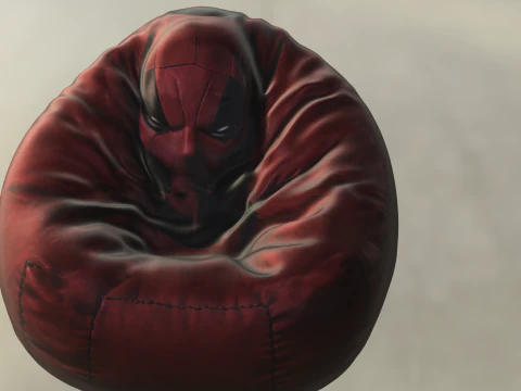 Krzesło z fasolką Deadpool Hero Model 3D