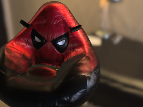 Warrior deadpool Bean Bag Chair 3D Model