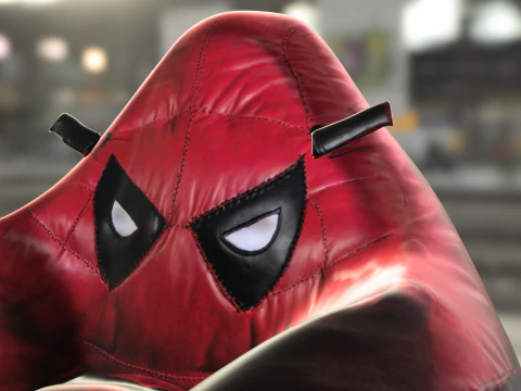 Warrior deadpool Bean Bag Chair 3D Model