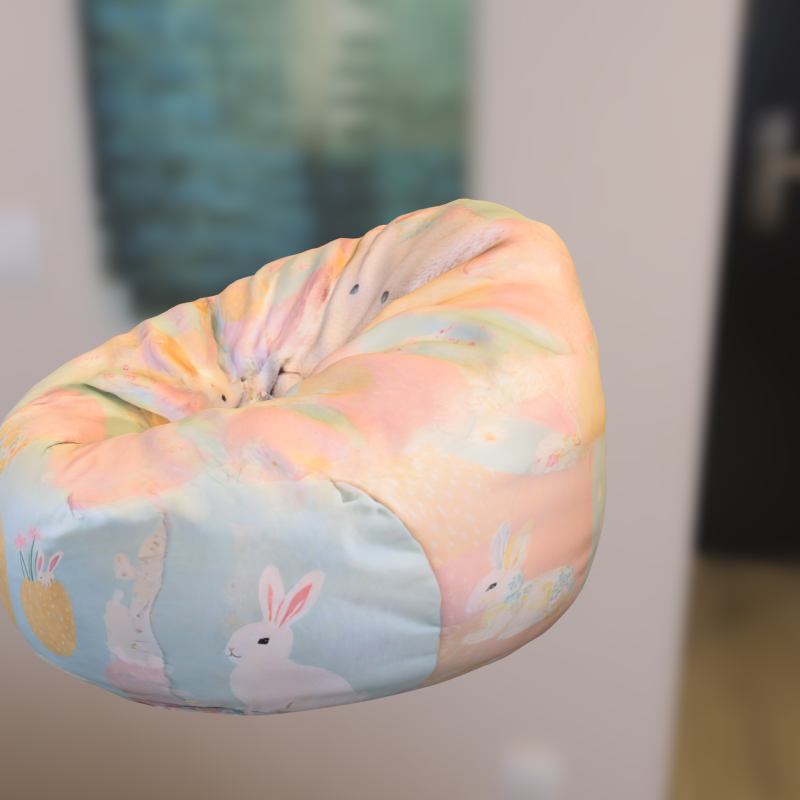 Pastel Bunny Bean Bag Chair 3D Model .c4d .max .obj .3ds .fbx .stl .blend