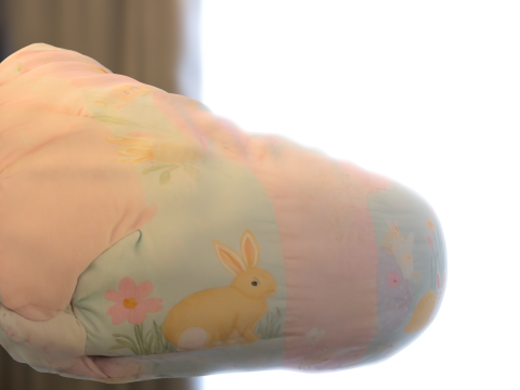 Pastel Bunny Bean Bag Chair 3D Model