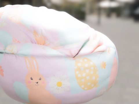 Cute Bunny Bean Bag Chair 3D Model