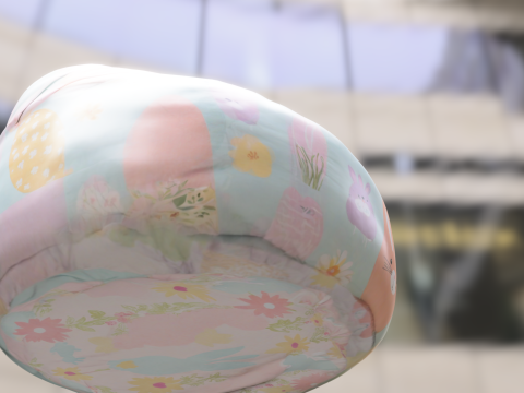 Cute Bunny Bean Bag Chair 3D Model