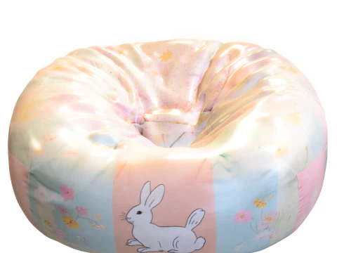 Kursi Bean Bag Kelinci Pastel Model 3D