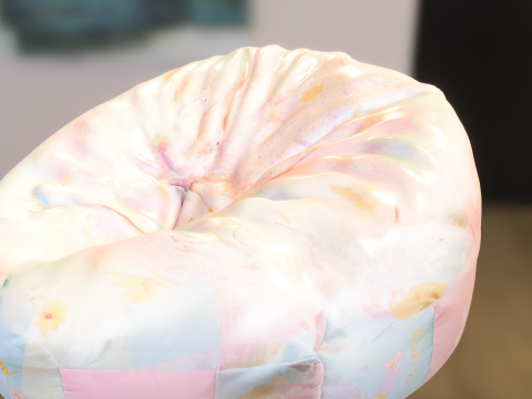 Pastel Bunny Bean Bag Chair 3D Model