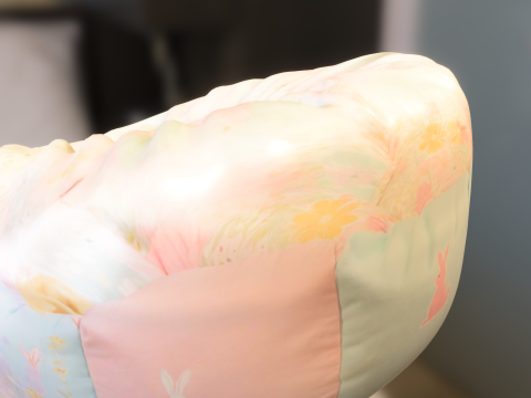 Pastel Bunny Bean Bag Chair 3D Model