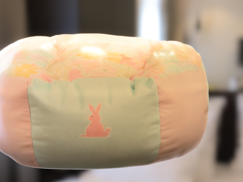 Pastel Bunny Bean Bag Chair 3D Model