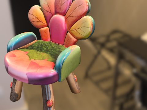 Fantasy Leaf Armchair 3D Model