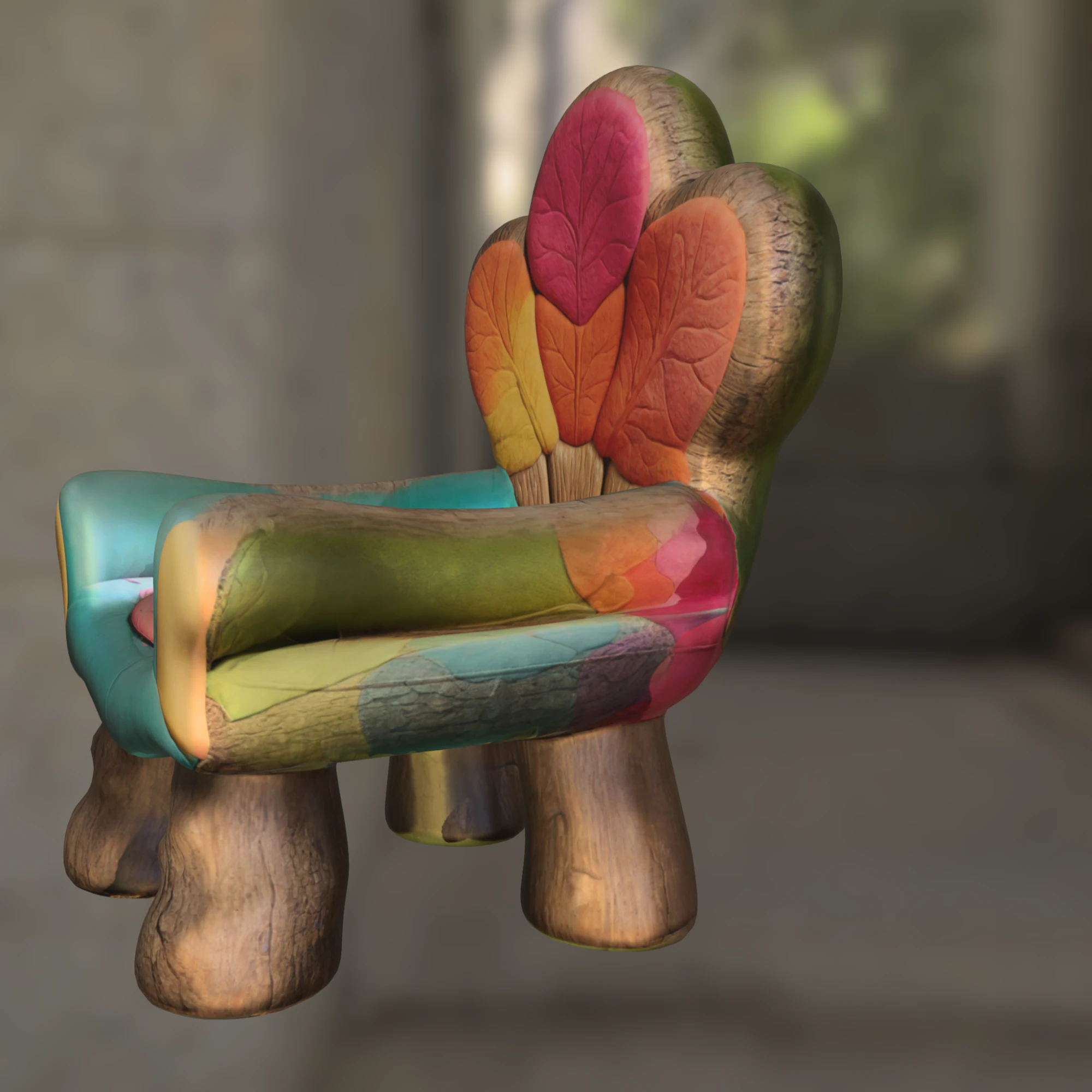 Enchanted Forest Throne 3D Model .c4d .max .obj .3ds .fbx .stl .blend 