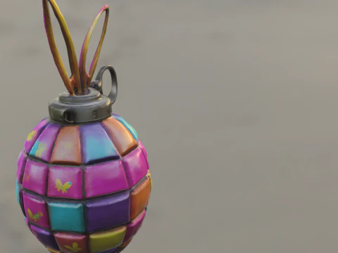 Colorful Bunny Grenade 3D Model