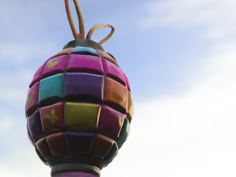 Colorful Bunny Grenade 3D Model