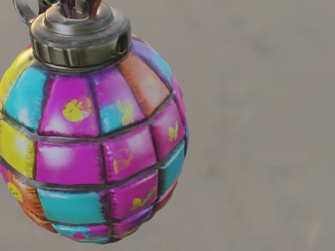 Colorful Bunny Grenade 3D Model